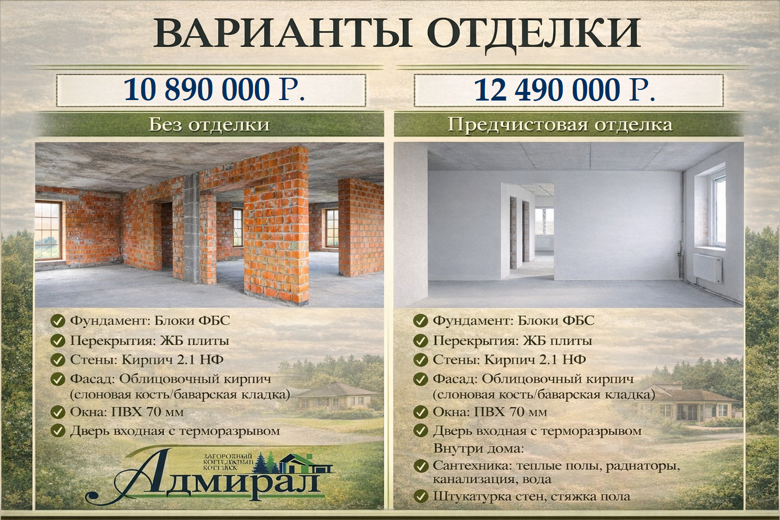 кп Адмирал строительство продажа готовых домов