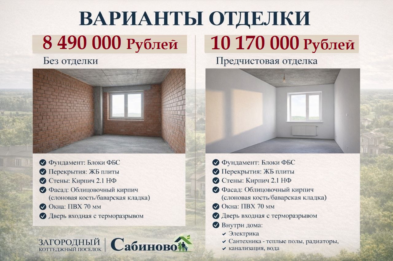 купить построить дом в КП Сабиново
