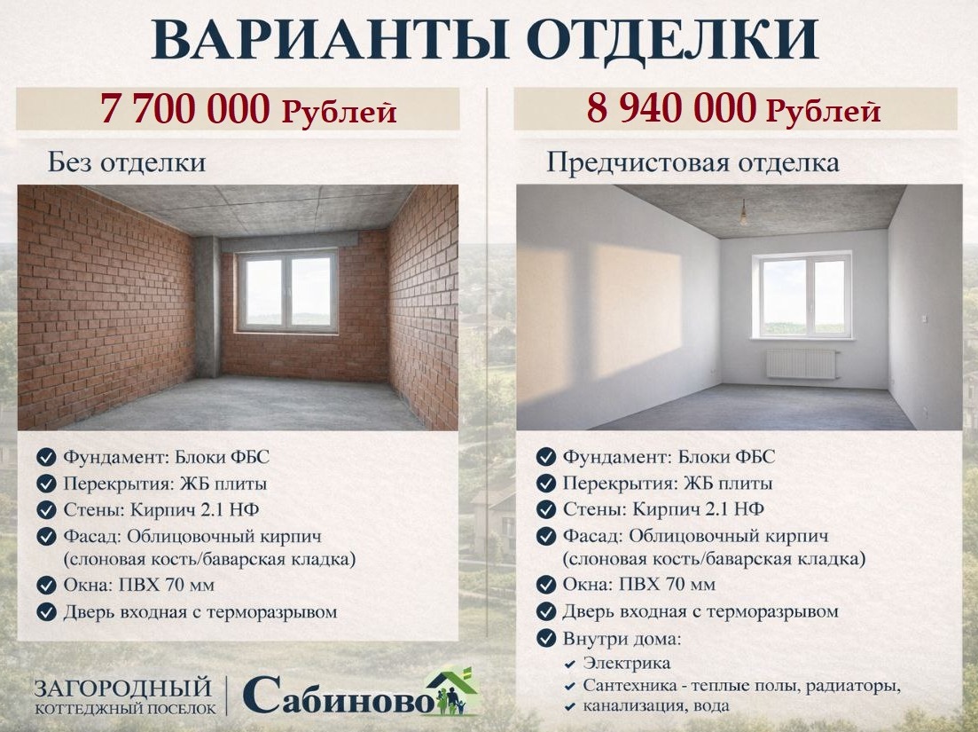 Купить дом построить дом в ЖК Сабиново 